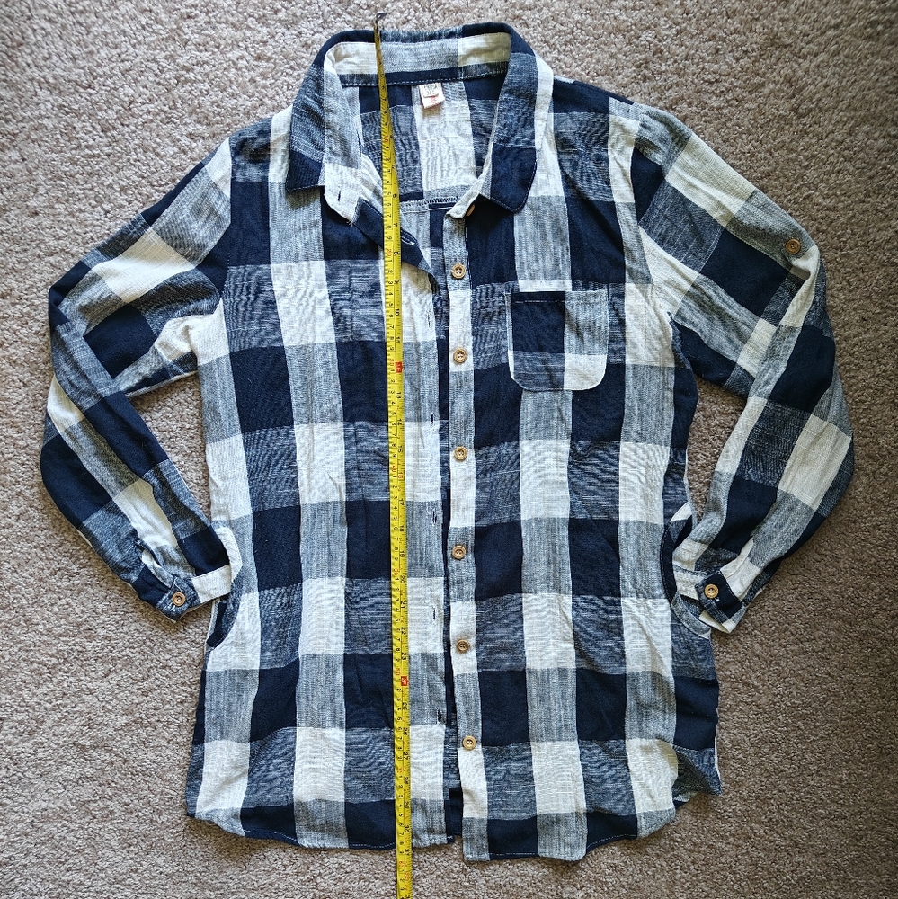Plaid Button Down Top With Pockets - image 6